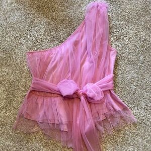 NWT Express Pink Tulle Peplum Top